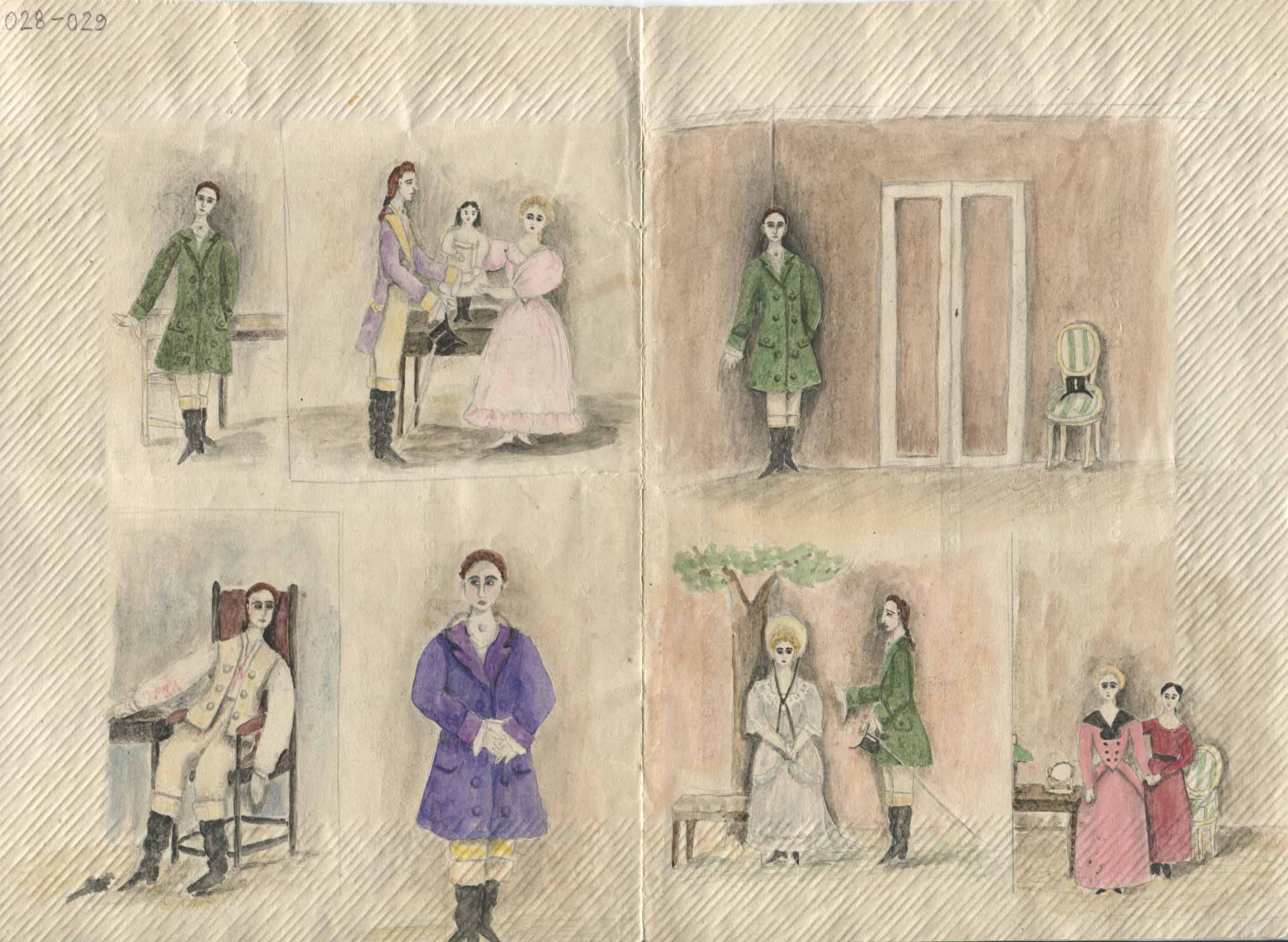 7 scene. Figurino teatrale della rappresentazione a Cesena del Werther nel 1911